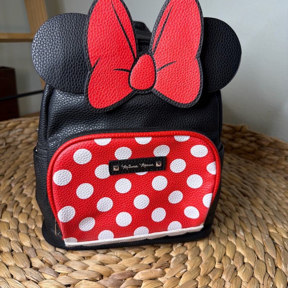 Disney Minnie Mouse mini Black and Red Polka Dot Backpack